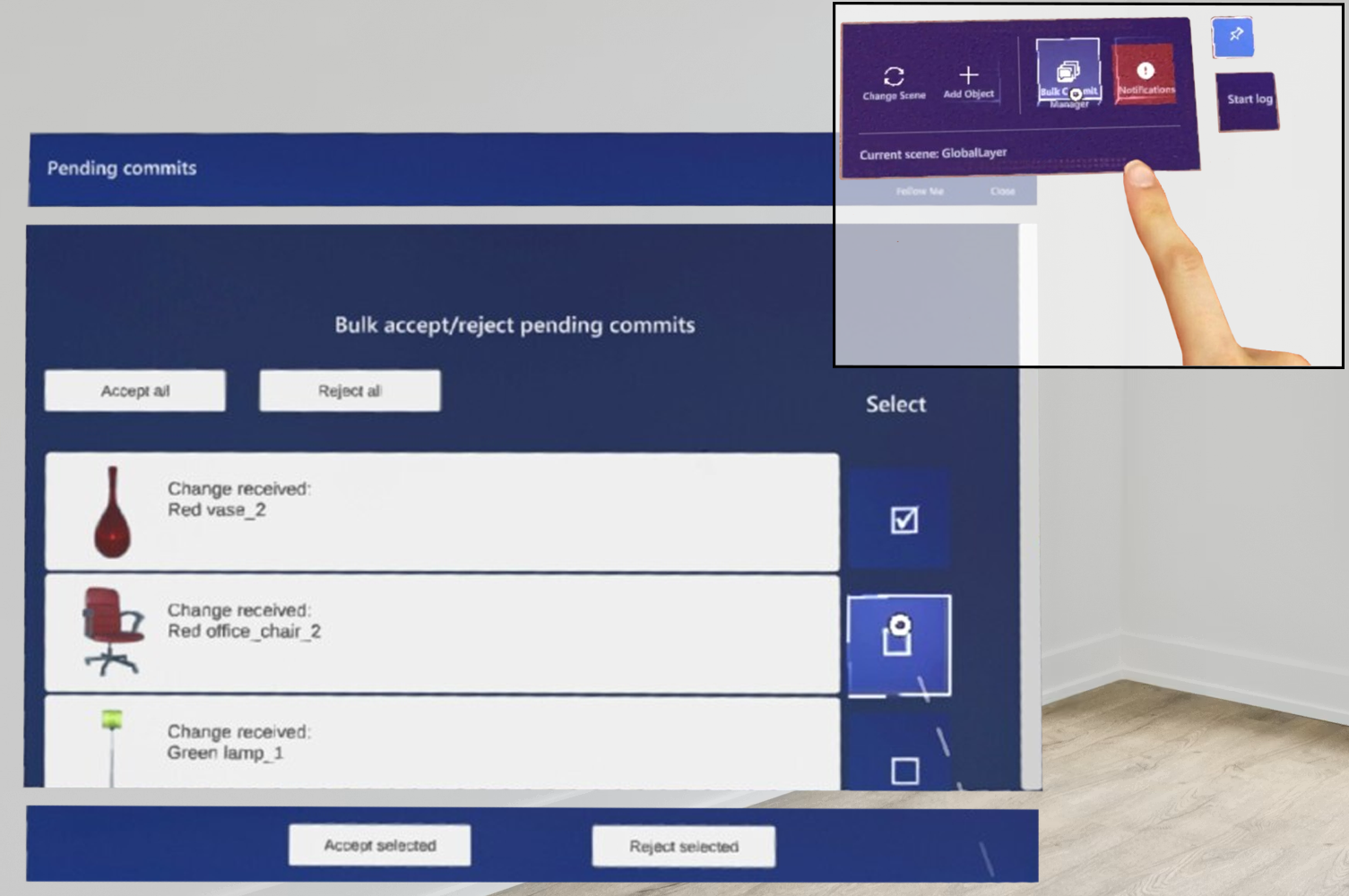 Layer-based management of collaborative interior design in extended reality