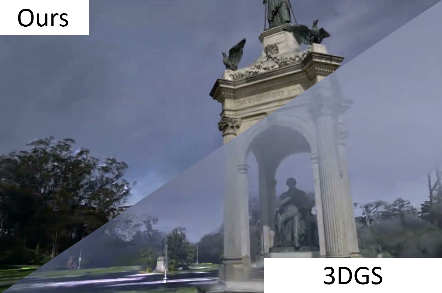 EnvMap-GS: two-stage outdoor Gaussian reconstruction with background-to-environment map baking